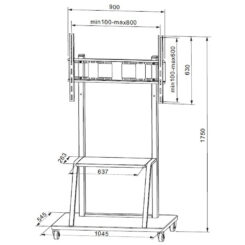 Techly ICA-TR30 bevestiging voor signage-beeldschermen 2,54 m (100") Zwart - Afbeelding 4