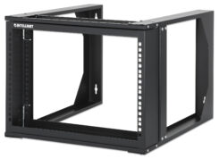 Intellinet 19" open frame rack voor wandmontage, 6U, scharnierend voorframe, 2-post uitvoering, diepte 17,7", bouwpakket, zwart RAL 9004