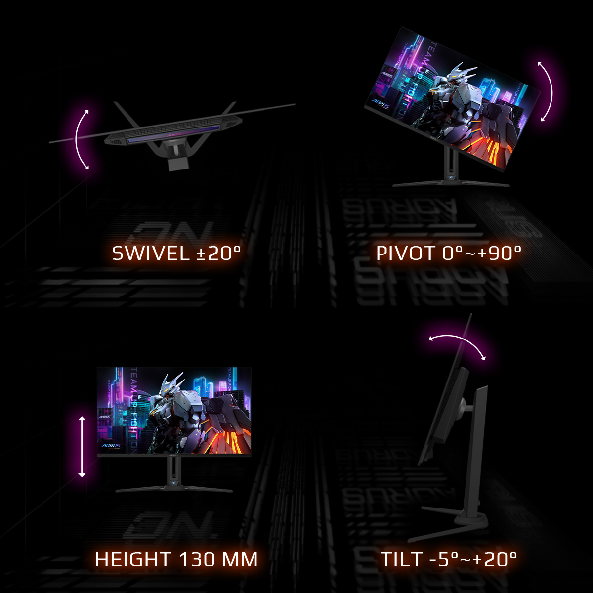 GIGABYTE AORUS FO32U EK computer monitor 80 cm (31.5") 3840 x 2160 Pixels 4K Ultra HD OLED Zwart - Afbeelding 17