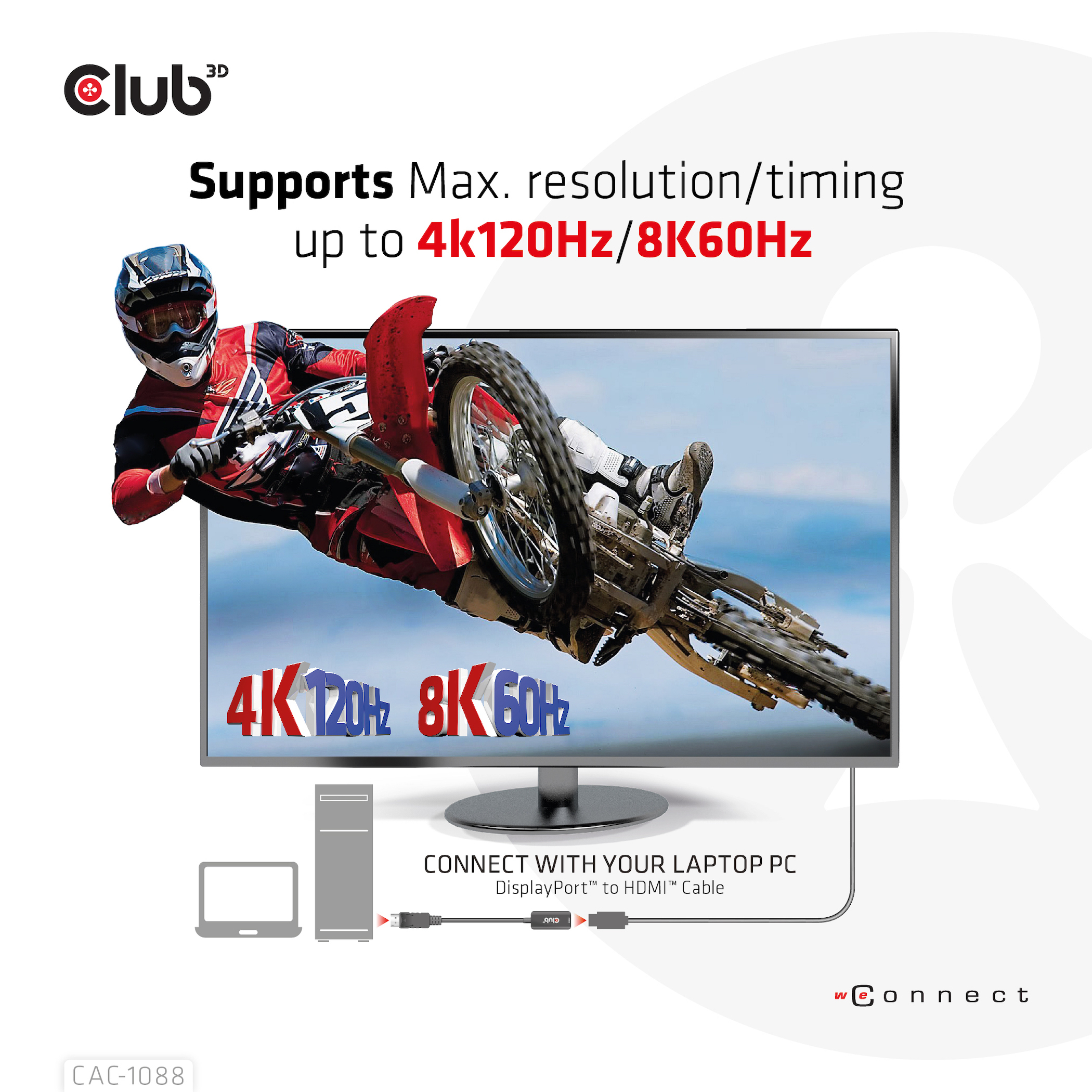 CLUB3D DisplayPort1.4 to HDMI 4K120Hz/8K60Hz HDR Active adapter M/F - Afbeelding 6