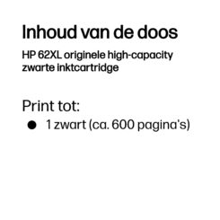 HP 62XL originele high-capacity zwarte inktcartridge - Afbeelding 4