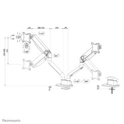 Neomounts DS70S-950BL2 Monitorarm 17-35" - gasveer - Topfix - 180°-stop - Afbeelding 21