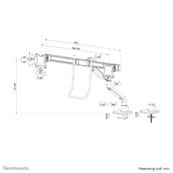 Neomounts DS75S-950BL2 Monitorarm 17-32" - gasveer - Topfix - 180°-stop - Afbeelding 21