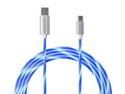 Oniverse ONICAB1-CTYPEC2-LED USB-kabel 2 m USB A USB C Blauw, Zilver