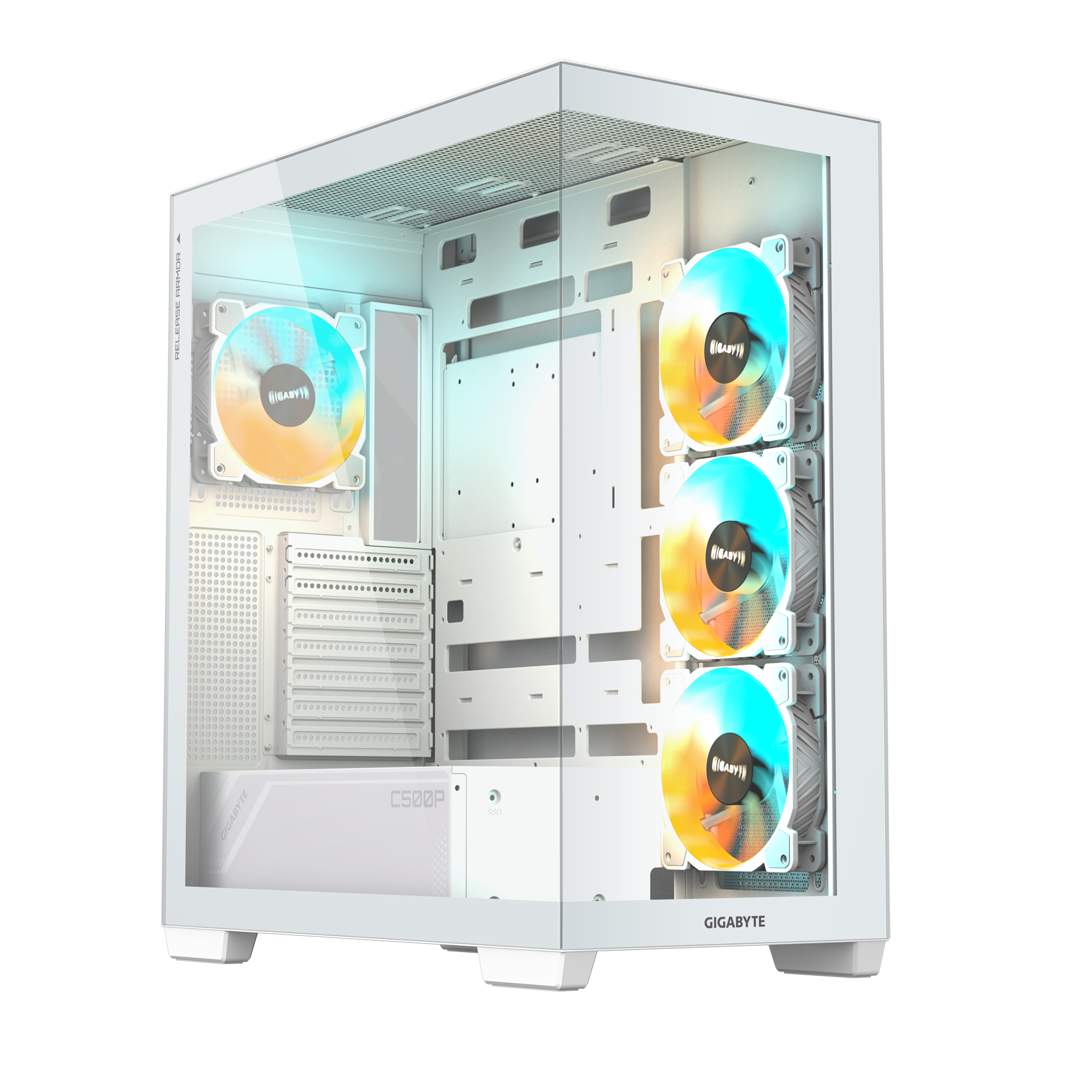 GIGABYTE C500 PANORAMIC STEALTH Midi Tower Wit - Afbeelding 2