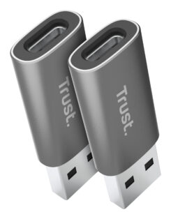 Trust Calyx USB-C naar USB-A Adapter - USB adapterset – USB-C naar USB-A – Compact ontwerp – Grijs - Afbeelding 3