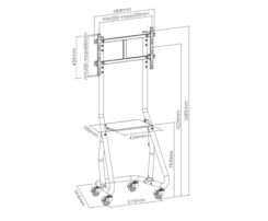 Equip 37“-80” Heavy Duty Mobiele Vloersteun - Afbeelding 11