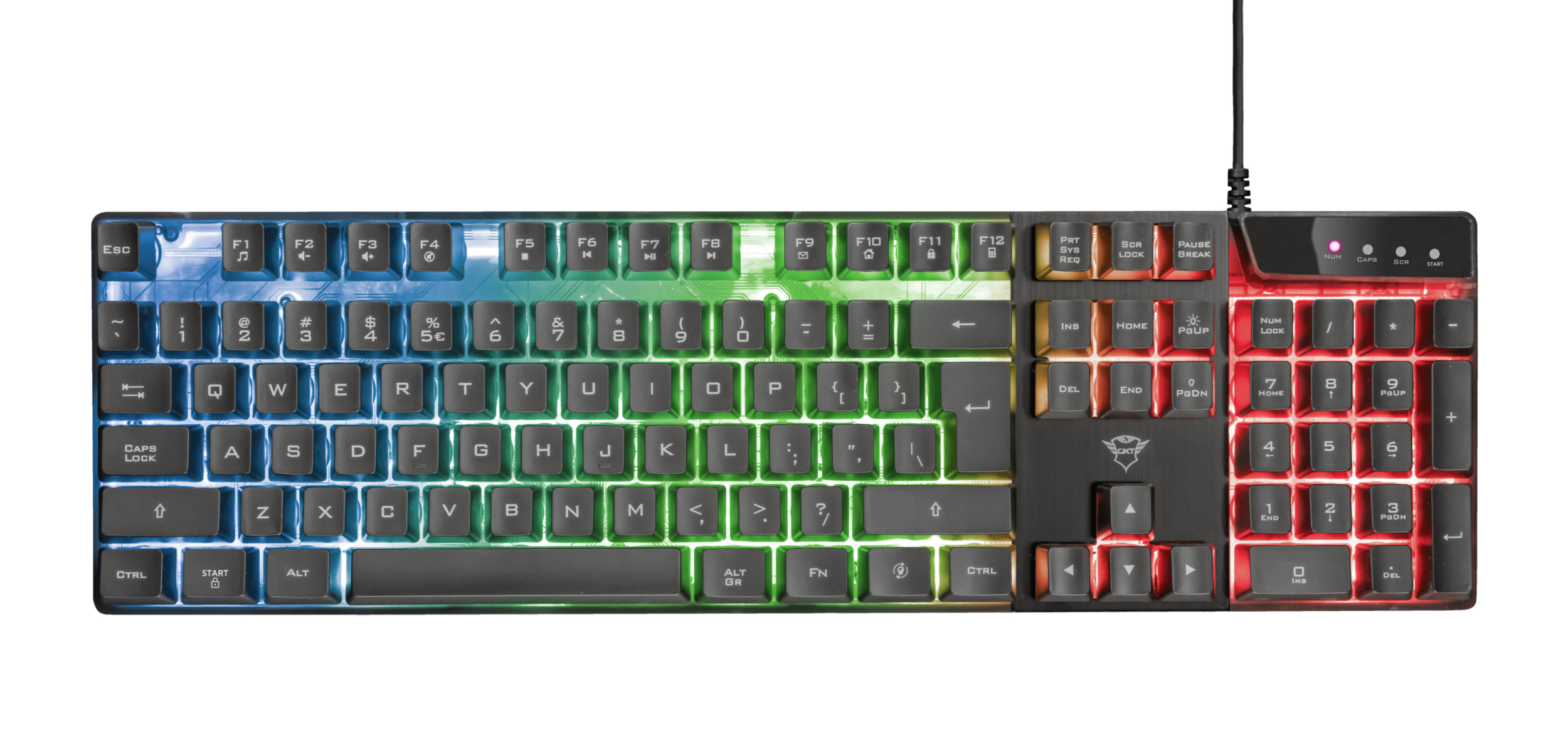 Trust GXT 838 Azor Gaming‑toetsenbord + muis set – Gaming toetsenbord + muis – Bedrade gaming set met verlichting – QWERTY layout – Zwart - Afbeelding 7