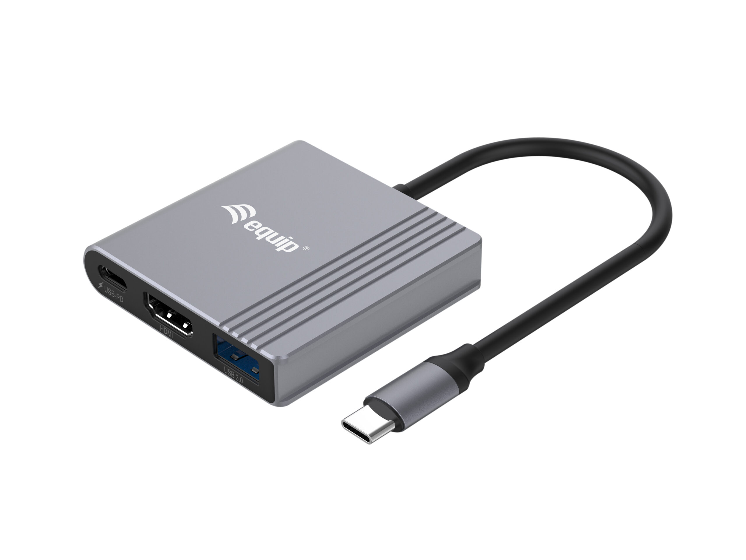 Equip 3-in-1 USB-C naar HDMI / USB-A / USB PD-adapter, 4K/60Hz, 100W USB PD - Afbeelding 2