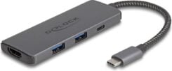 DeLOCK 87804 laptop dock & poortreplicator Bedraad USB 3.2 Gen 1 (3.1 Gen 1) Type-C Grijs