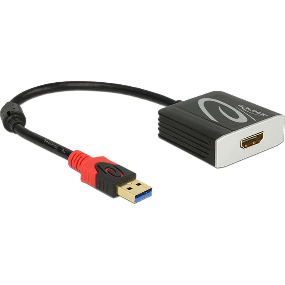 DeLOCK 62736 video kabel adapter 0,2 m USB Type-A HDMI Zwart