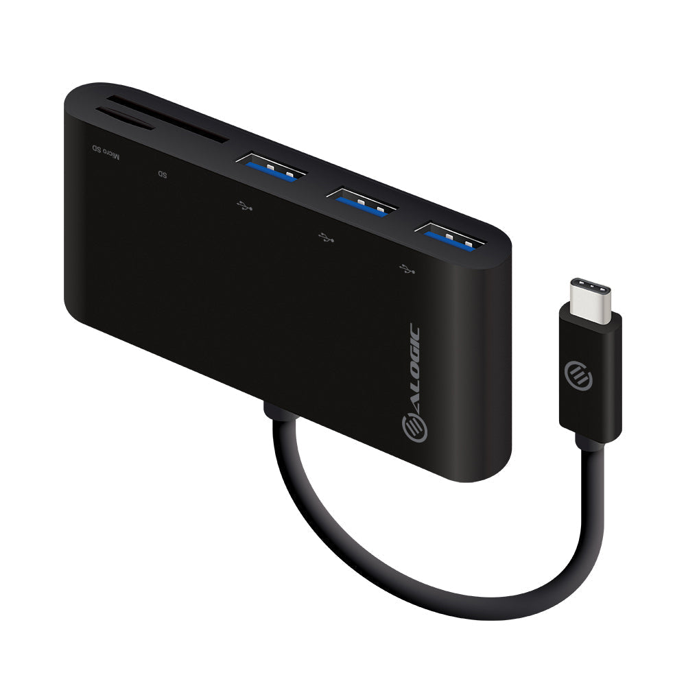 Alogic Adapter USB-C MultiPort Card Reader USB 3.0 zwart