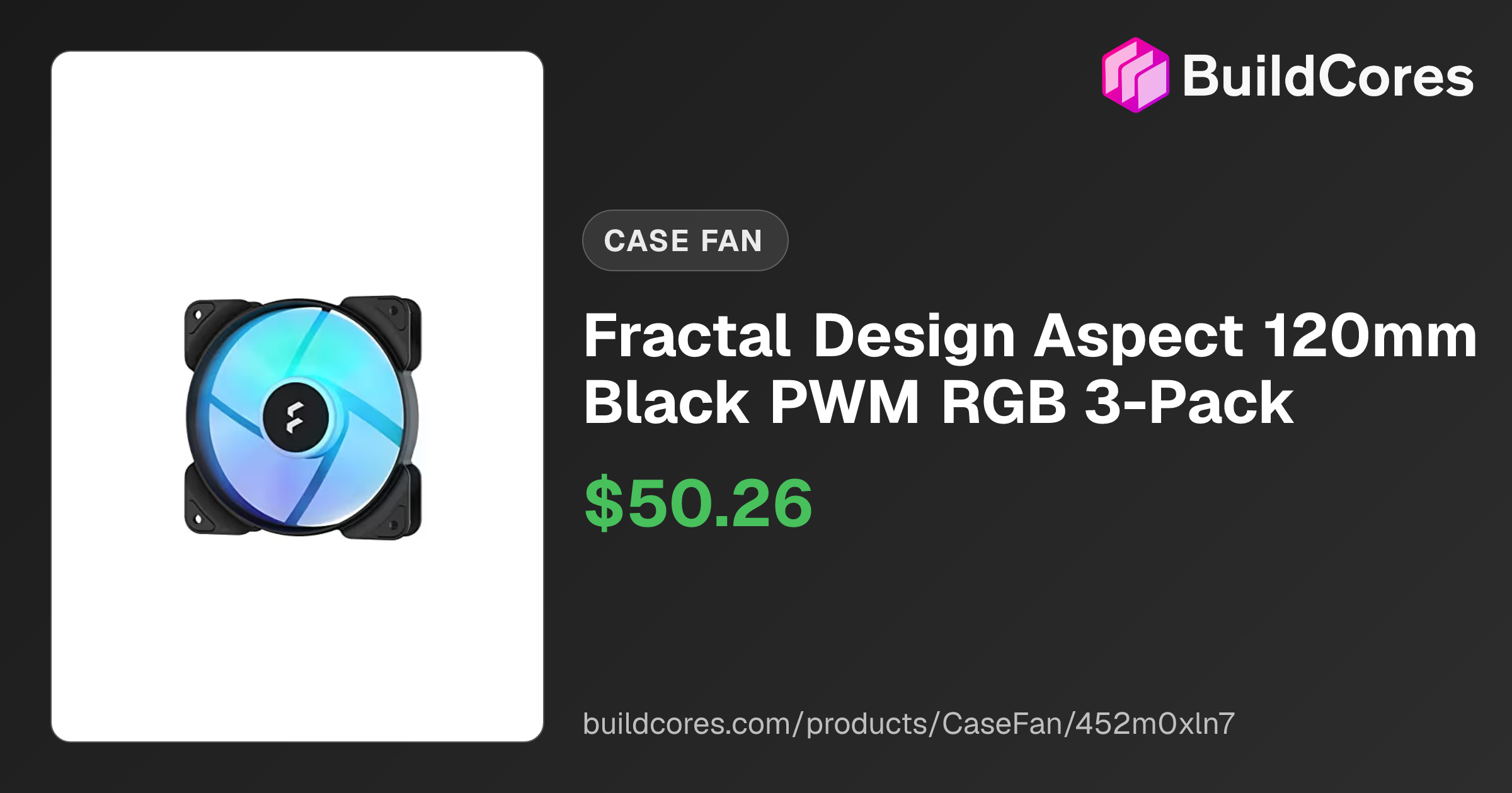 Fractal Design Aspect 12 RGB PWM Computer behuizing Ventilator 12 cm Zwart 3 stuk(s)