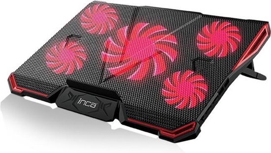 INCA Notebook Koeler 4x 80x15mm Lüfter/LED/2200RPM/2xUSB zwart retail
