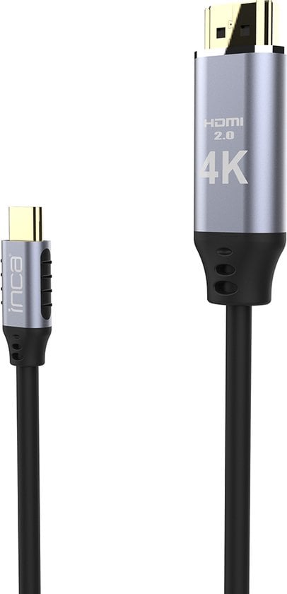 Inca ITCH-02TX HDMI kabel 2 m HDMI Type A (Standaard) USB Type-C Zwart