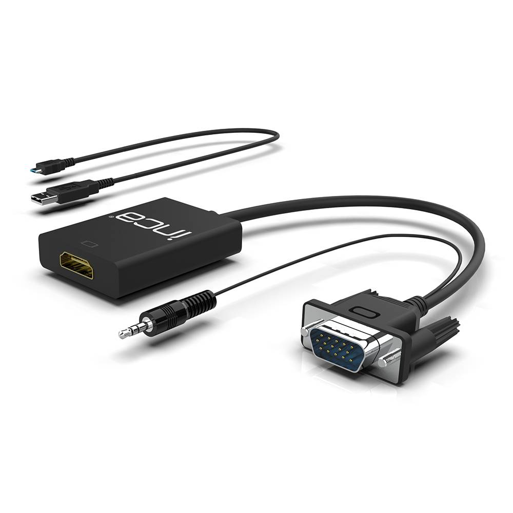 Inca IVTH-02 video kabel adapter 0,2 m HDMI Type A (Standaard) VGA (D-Sub) Wit