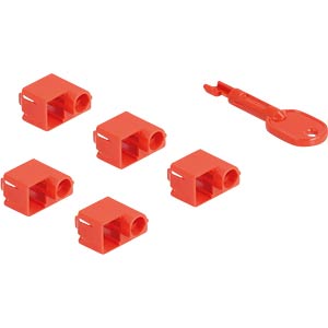 DeLOCK 20929 poortblokker Poortblokker + sleutel RJ-45 Rood Kunststof 11 stuk(s)