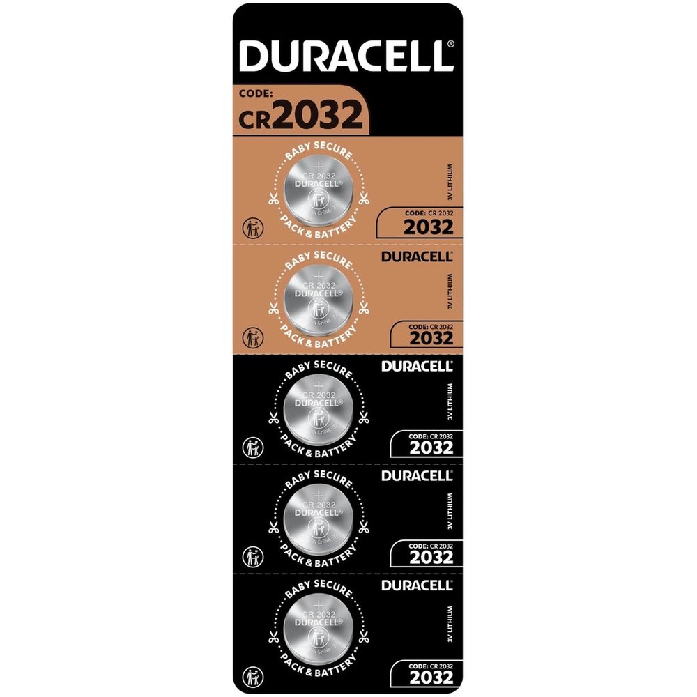 Duracell batterij knoopcel CR2032 3.0V Lithium 5St.
