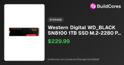 Western Digital Black WD_BLACK SN8100 NVMe 1 TB M.2 PCI Express 5.0 TLC 3D NAND