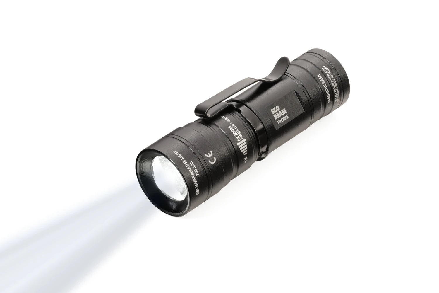 TROIKA ECO BEAM Zwart Zaklamp met magnetische montage LED
