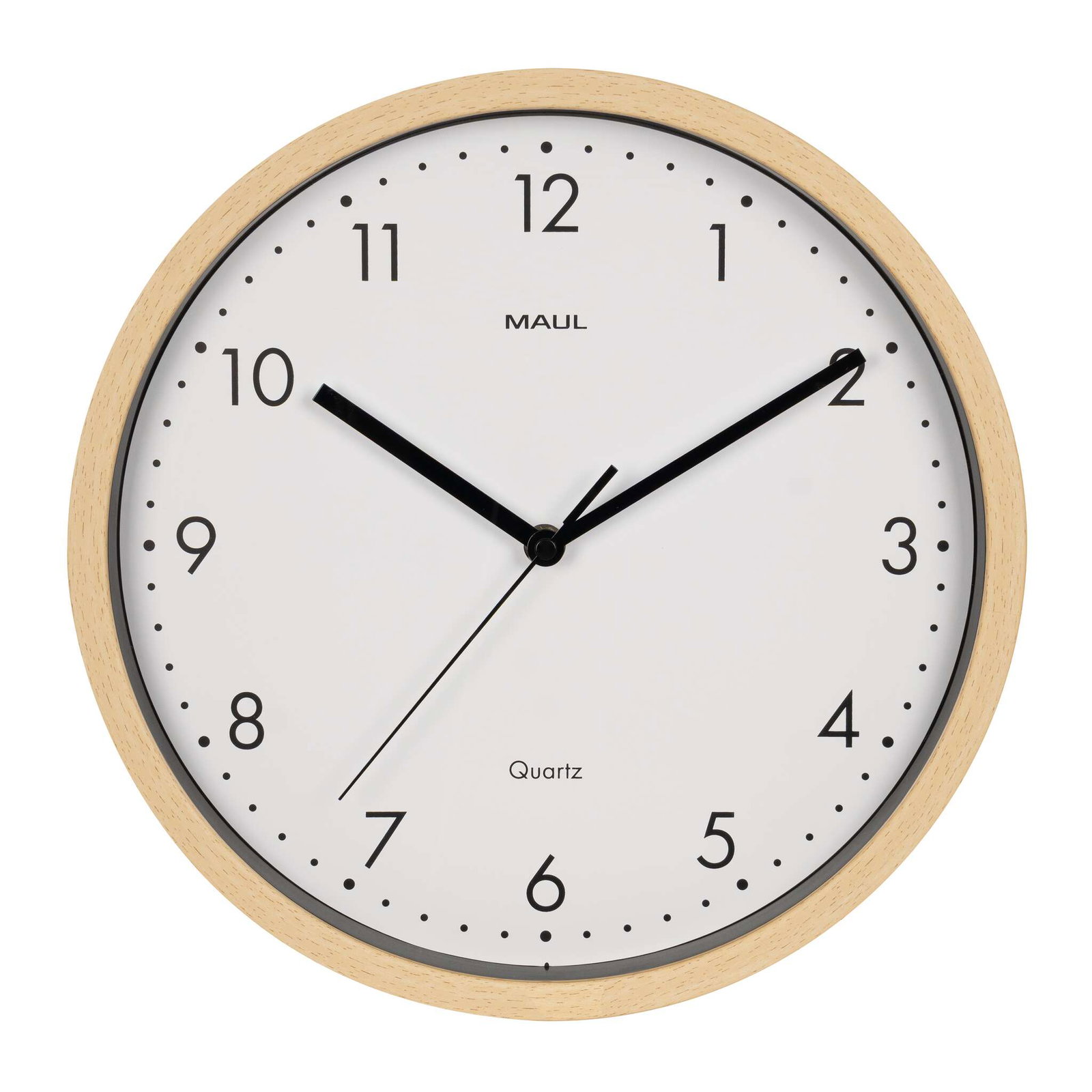 MAUL Wanduhr MAULgrain, 30 cm, Quarzuhr, zonder Batt., holz