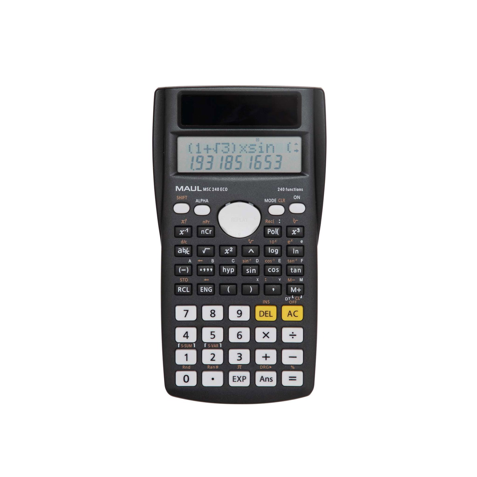MAUL MSC 240 ECO calculator Desktop Rekenmachine met display Zwart