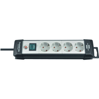 Brennenstuhl 1951540101 power uitbreiding 5 m 4 AC-uitgang(en) Binnen Zwart, Wit