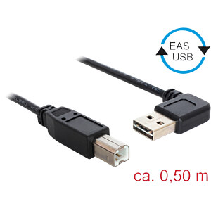 DeLOCK 85167 USB-kabel USB 2.0 0,5 m USB A USB B Zwart