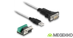 DeLOCK 63465 seriële kabel Zwart, Transparant 1,8 m USB Type-A DB-9