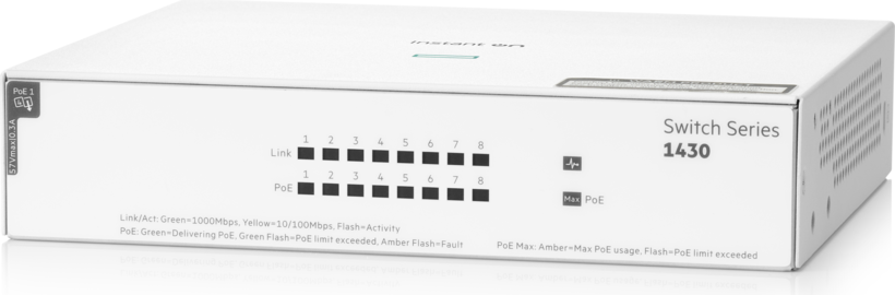 Aruba Instant On 1430 8G Class4 PoE 64WSwitch