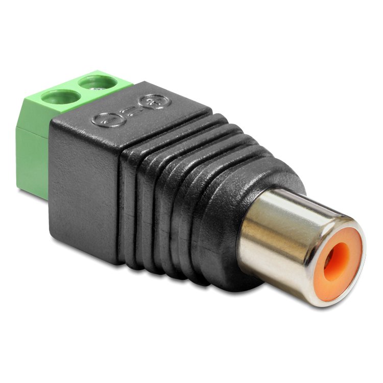 DeLOCK 65418 tussenstuk voor kabels RCA 2p Zwart, Groen, Zilver