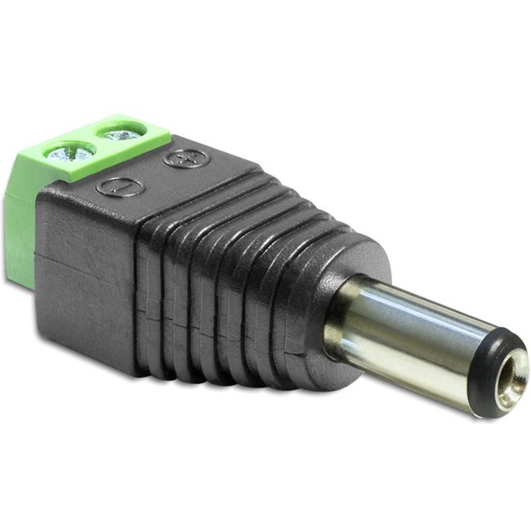 DeLOCK 65396 tussenstuk voor kabels DC 2.1 x 5.5 mm 2p Zwart, Groen