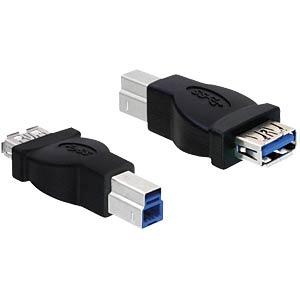 DeLOCK USB 3.0 Adapter USB 3.0-B M USB 3.0-A FM Zwart