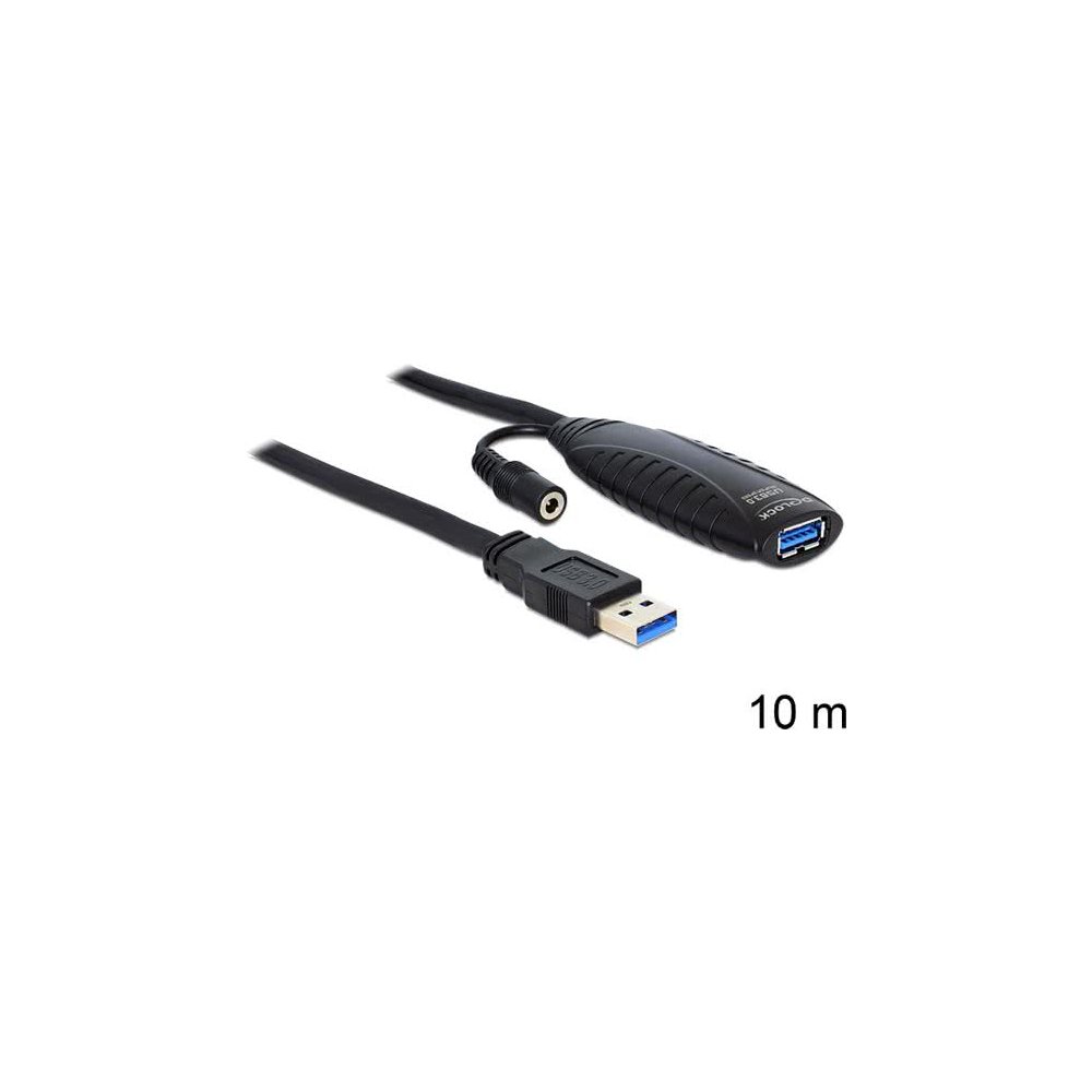 DeLOCK USB3.0-A - USB3.0-A, 10m USB-kabel USB 3.2 Gen 1 (3.1 Gen 1) USB A Zwart