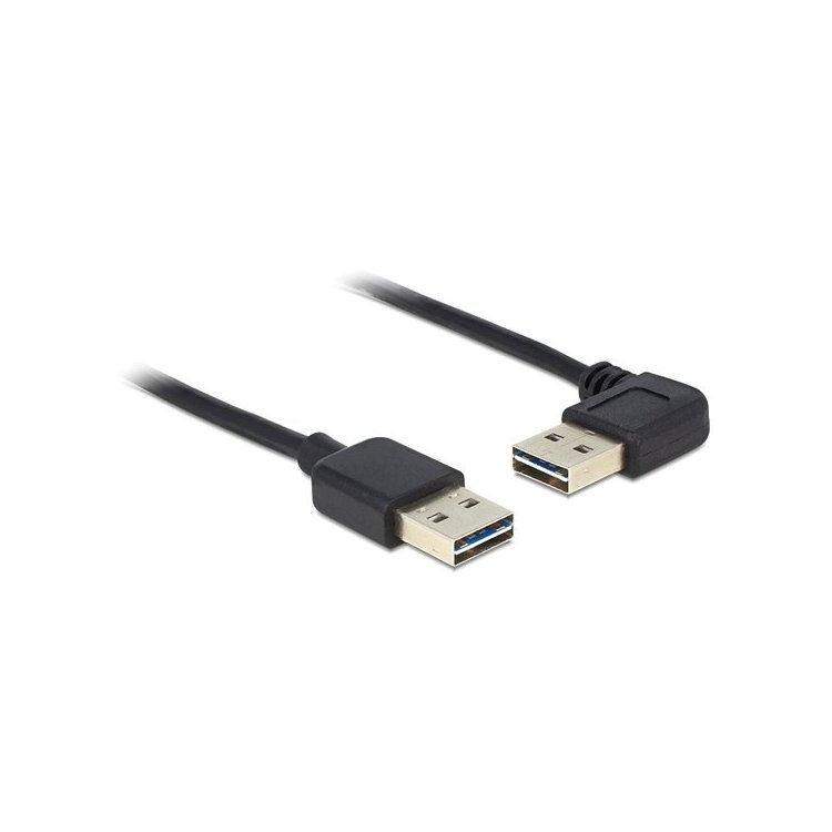 DeLOCK 1m USB 2.0 A m/m 90° USB-kabel USB A Zwart