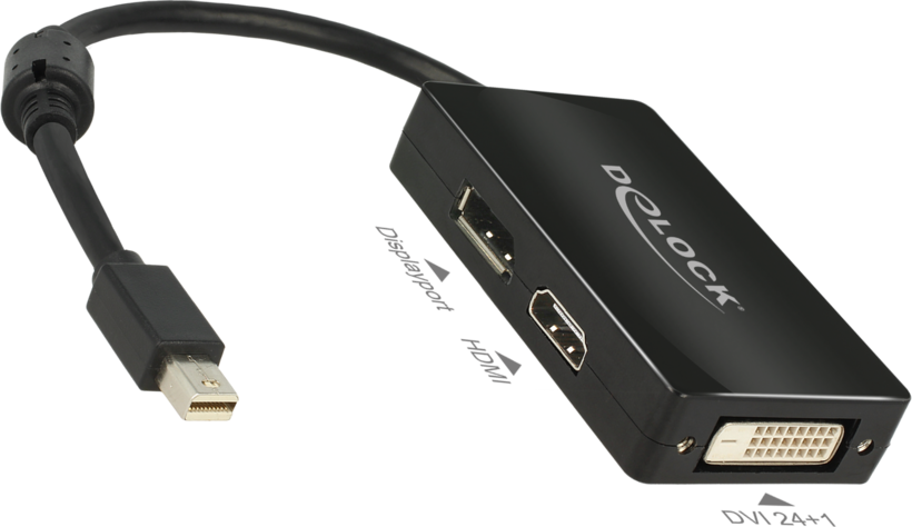 DeLOCK 0.16m DisplayPort/Displayport + HDMI + DVI 0,16 m Mini DisplayPort DisplayPort + DVI + HDMI Zwart