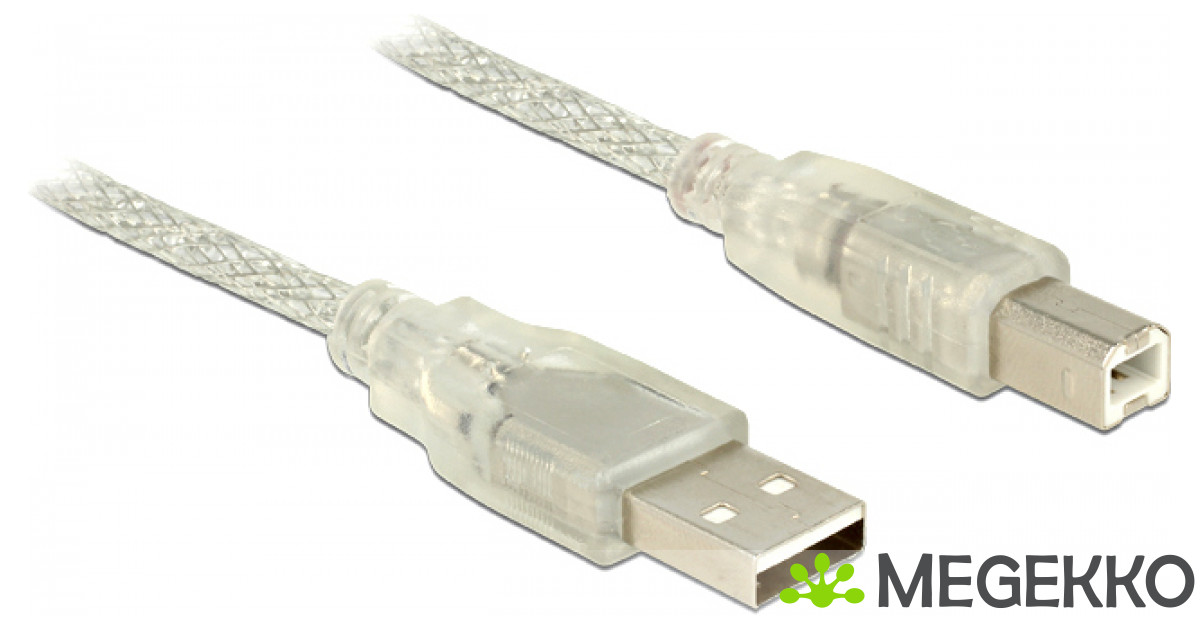 DeLOCK 83896 USB-kabel USB 2.0 5 m USB A USB B Transparant