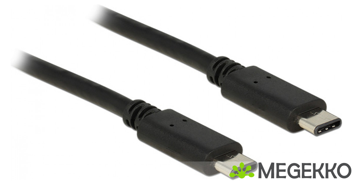 DeLOCK 0.5m USB 2.0 USB-kabel 0,5 m USB C Zwart