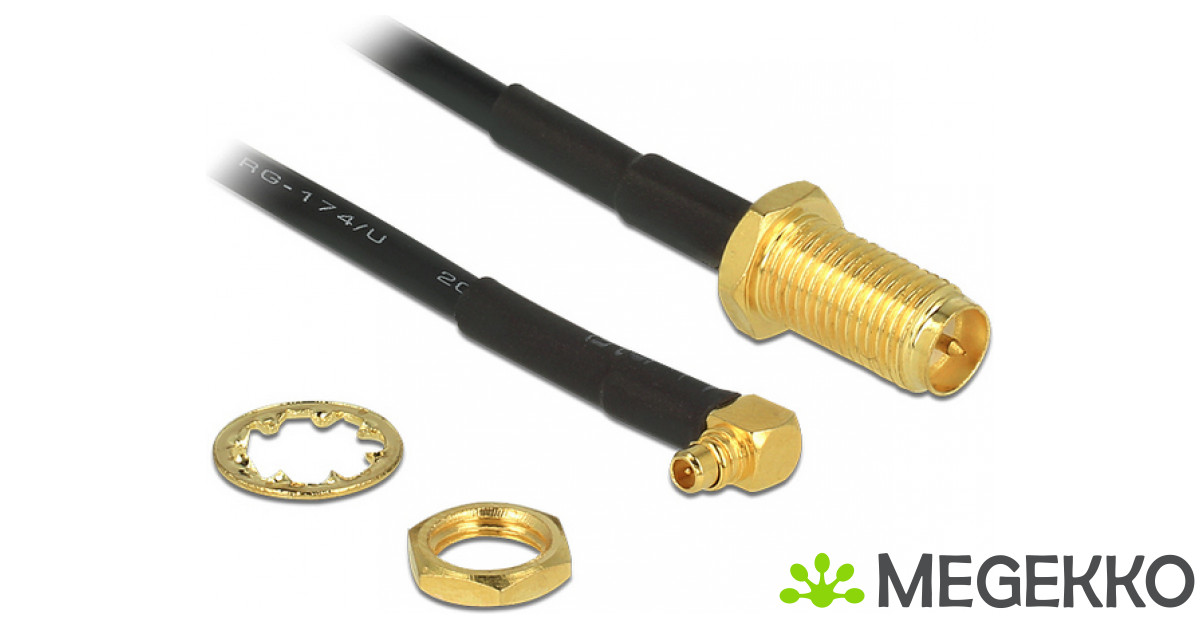 DeLOCK 88936 coax-kabel RG-174 0,32 m RP-SMA MMCX Zwart