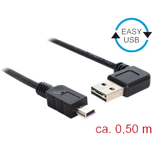 DeLOCK 85175 USB-kabel USB 2.0 0,5 m USB A Mini-USB B Zwart