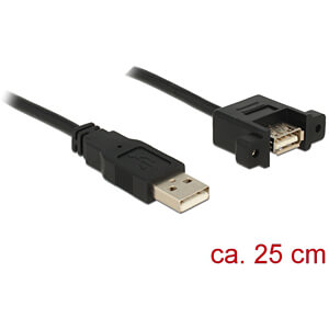 DeLOCK 85462 USB-kabel USB 2.0 0,25 m USB A Zwart