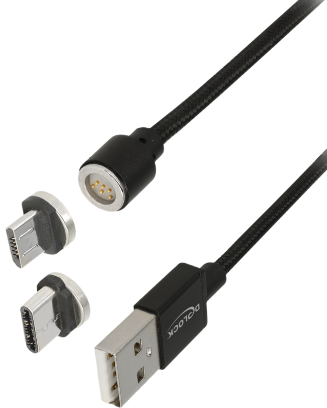 DeLOCK 85723 USB-kabel USB 2.0 1,1 m USB A USB C/Micro-USB B Zwart