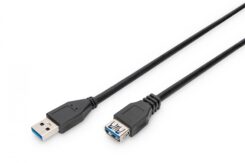 Digitus AK-300203-018-S USB-kabel USB 3.2 Gen 1 (3.1 Gen 1) 1,8 m USB A Zwart