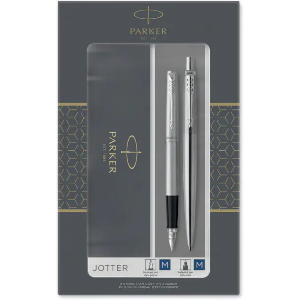 Parker 2093258 pennenset Zwart, Zilver 2 stuk(s)
