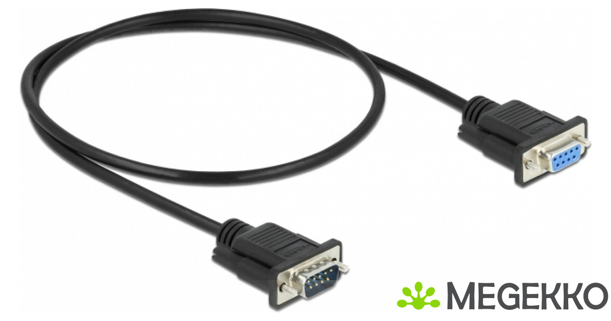DeLOCK 86613 seriële kabel Zwart 0,5 m RS-232