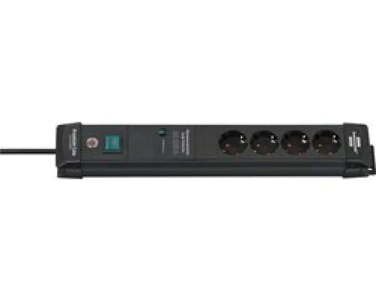 Brennenstuhl 1951140300 power uitbreiding 1,8 m 4 AC-uitgang(en) Binnen Zwart