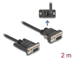 DeLOCK 87838 seriële kabel Zwart 2 m RS-232 DB-9