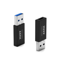 Port Designs 900154 tussenstuk voor kabels USB-A USB-C Zwart