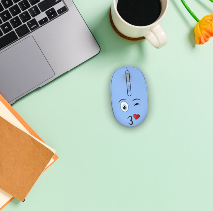 INCA Wrls muis 1200DPI/3Tasten/2.4GHzUSB-A WEENY Emoji bl
