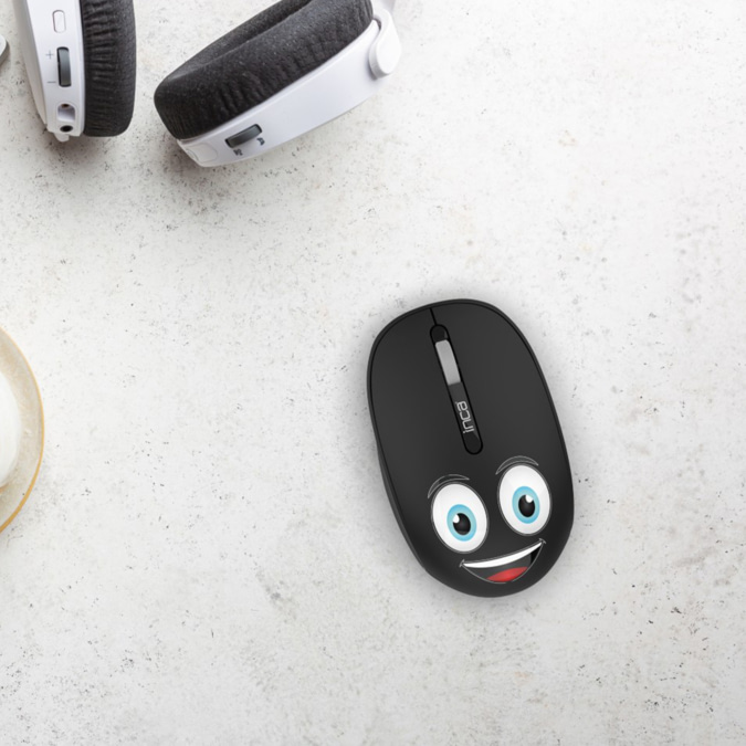 INCA Wrls muis 1200DPI/3Tasten/2.4GHzUSB-A WEENY Emoji zwart